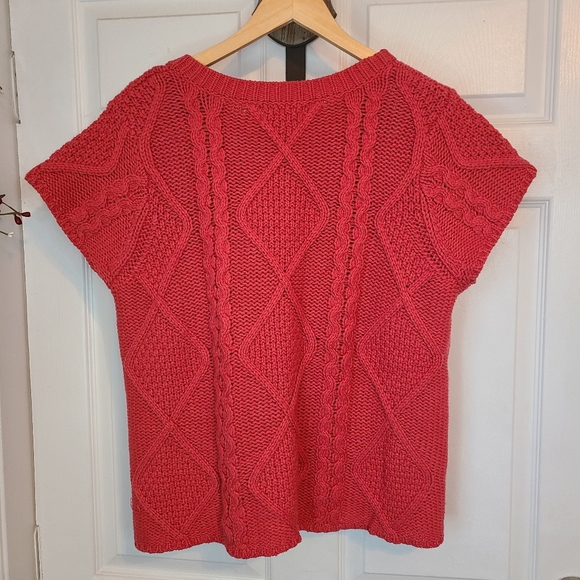 (1263) Sonoma Woman's Shrug Two Button Cable Sweater, Size: 1X Color: Red - Picture 5 of 8